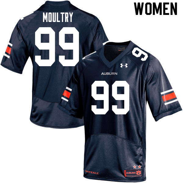 Women #99 T.D. Moultry Auburn Tigers College Football Jerseys Sale-Navy